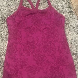 Lululemon Athletica Magenta Patterned Tank Top